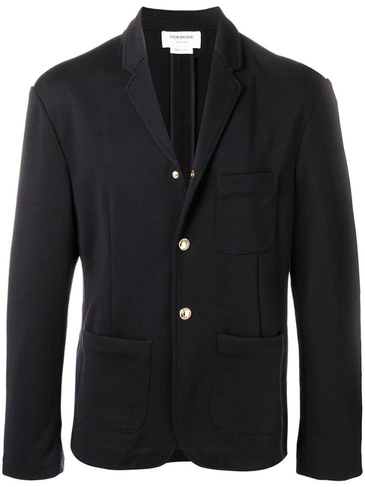 Thom Browne Press Stud Fastening Blazer - Blue