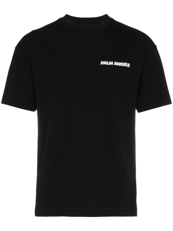 Palm Angels 'palm Car Crash' And Logo Printed T-shirt - Black