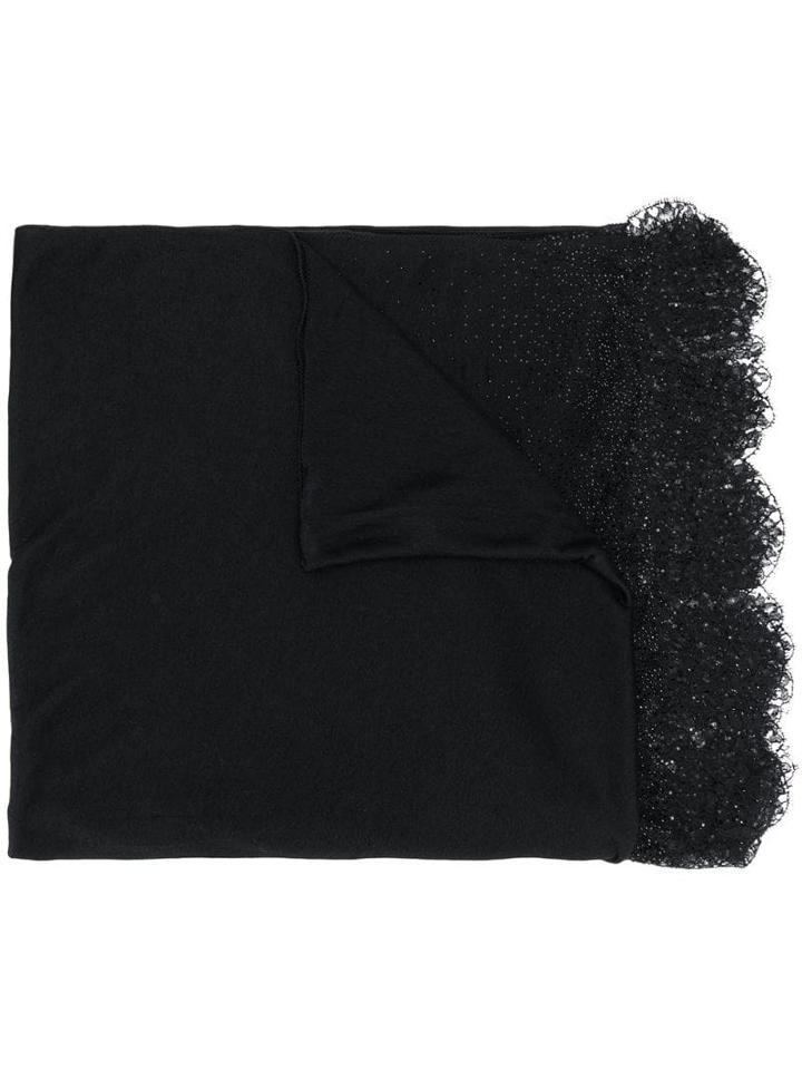 Ermanno Scervino Crystal Embellished Scarf - Black
