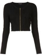 Sophie Theallet - Cropped Zip Jacket - Women - Silk/polyamide/polyester - S, Black, Silk/polyamide/polyester