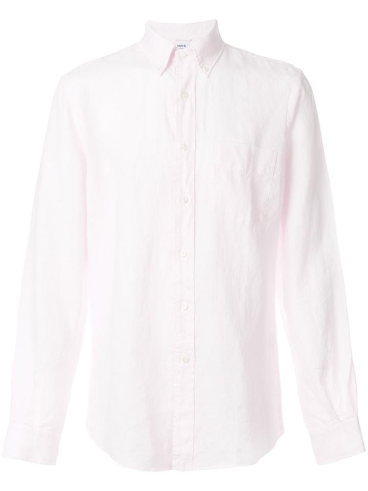 Aspesi Creased Button Down Shirt - Pink & Purple