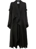 Aganovich Loose-fit Pointy Coat, Women's, Size: 38, Black, Linen/flax