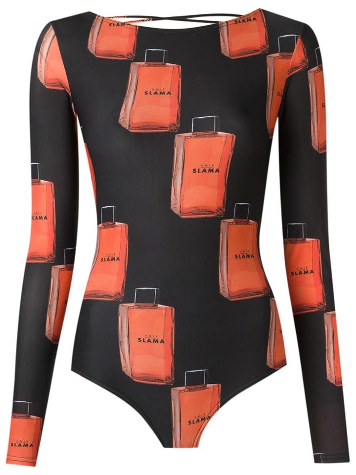 Amir Slama Printed Swimsuit - Black