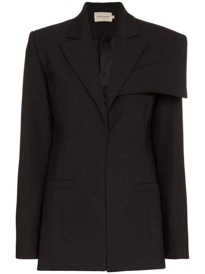 George Keburia Asymmetric Blazer - Black