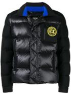 Fendi Logo Zipped Padded Jacket - Black