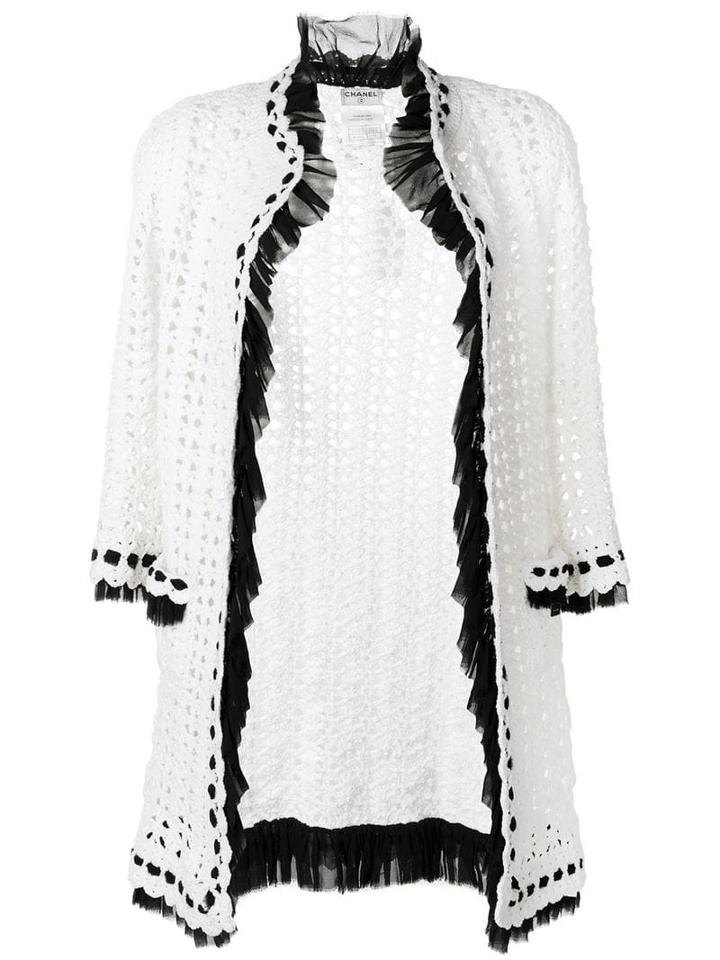 Chanel Pre-owned Crochet Knit Cardigan - White