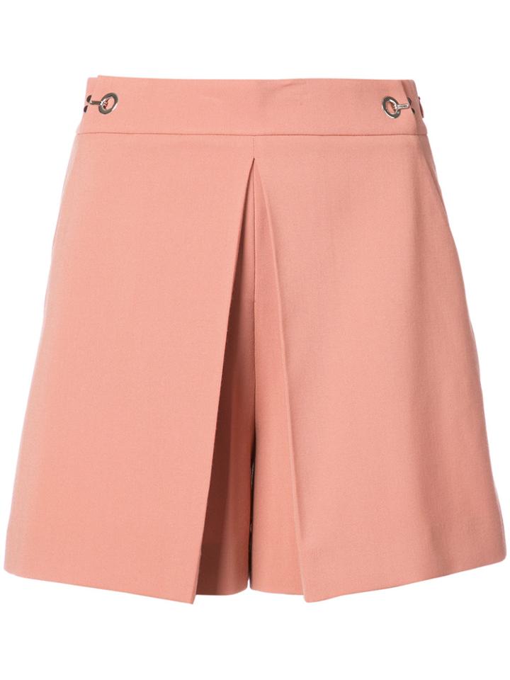 Alexander Wang High Waisted Pleat Front Shorts - Pink & Purple