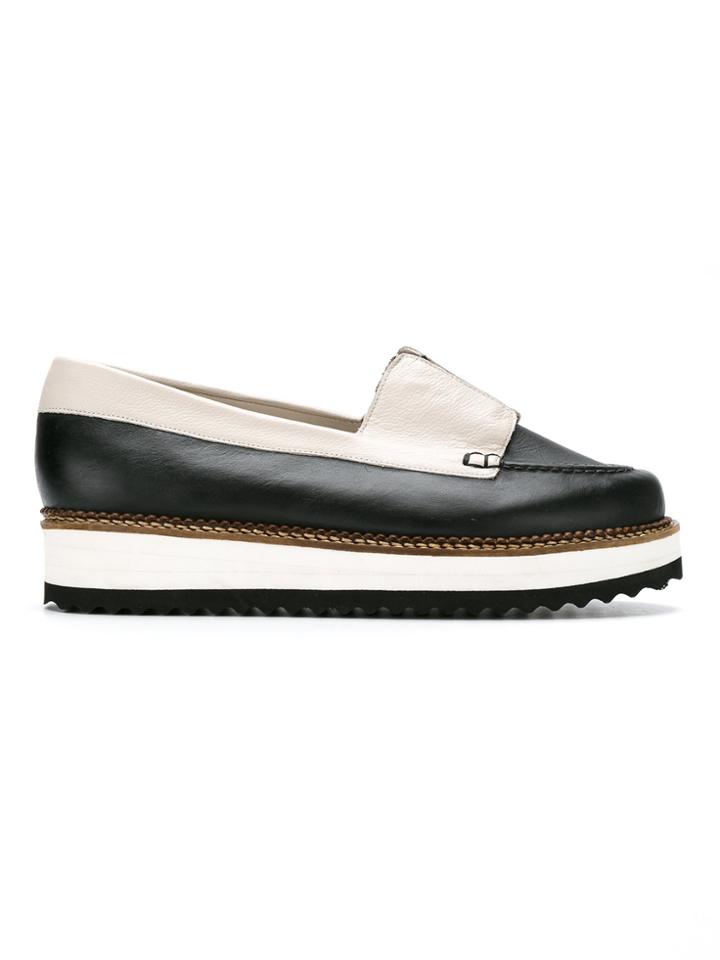 Mara Mac Flatform Loafers - Black