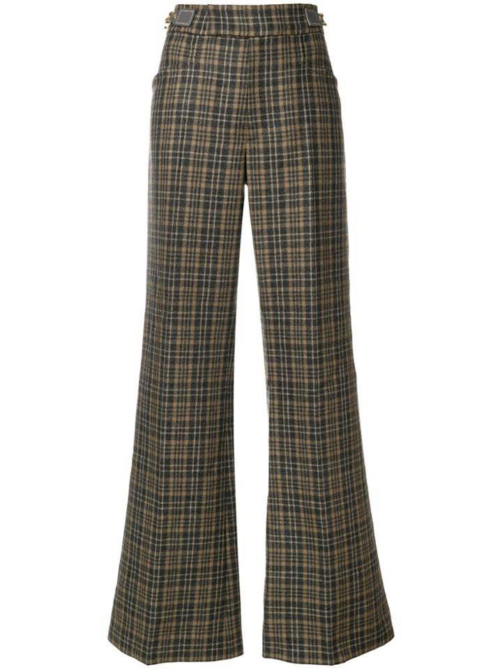 Marc Jacobs Plaid Flared Trousers - Brown