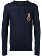 Dolce & Gabbana Crest Appliqué Sweater - Blue