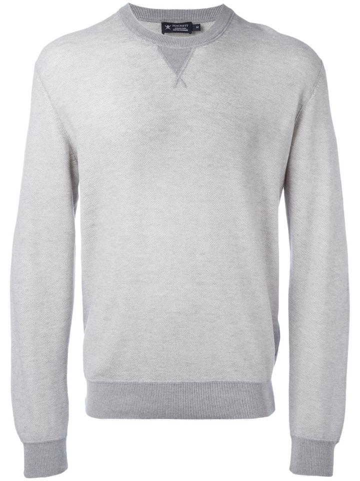 Hackett Neck Detail Sweatshirt, Men's, Size: Xxl, Grey, Cotton/cashmere
