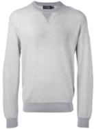 Hackett Neck Detail Sweatshirt, Men's, Size: Xxl, Grey, Cotton/cashmere