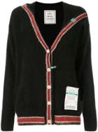 Maison Mihara Yasuhiro Racoon Contrasting Stripe Cardigan - Black