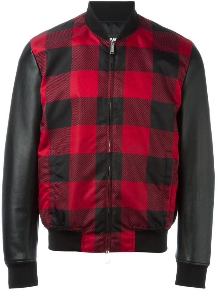 Dsquared2 Tartan Print Bomber Jacket