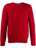 Emporio Armani Long Sleeve Knit Jumper - Red