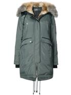 Nicole Benisti Brera Fox Fur Trim Coat - Green