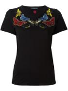 Alexander Mcqueen Embellished Butterfly T-shirt, Women's, Size: 38, Black, Cotton/polyester/glass