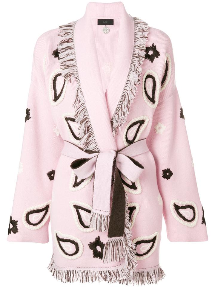 Alanui Belted Paisley Robe - Pink & Purple