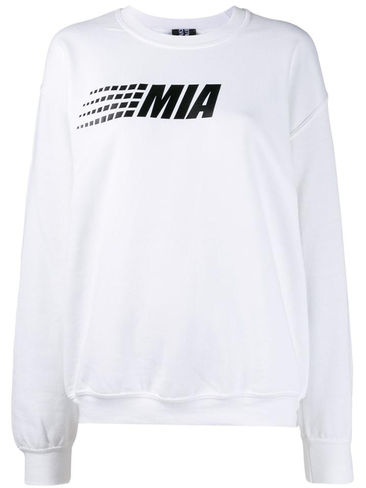 Mia-iam Logo Print Relaxed-fit Sweatshirt - White