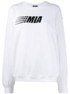 Mia-iam Logo Print Relaxed-fit Sweatshirt - White
