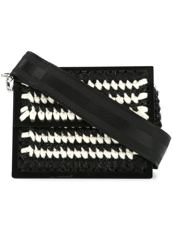 0711 Le Secretaire Copacabana Macramé Clutch - Black