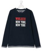 Woolrich Kids Teen New York Print Sweatshirt - Blue