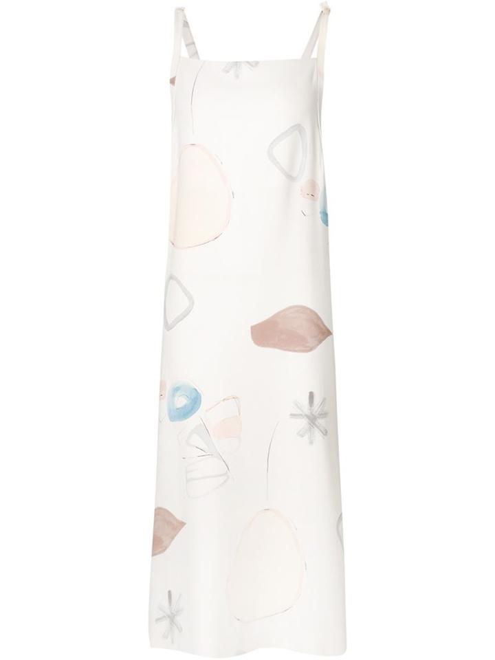 Adam Lippes Long Pinafore Dress, Women's, Size: Xs, White, Silk
