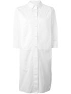 Maison Margiela Pleated Bib Shirt Dress - White