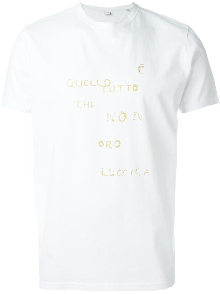 Aspesi Glitter Slogan Print T-shirt