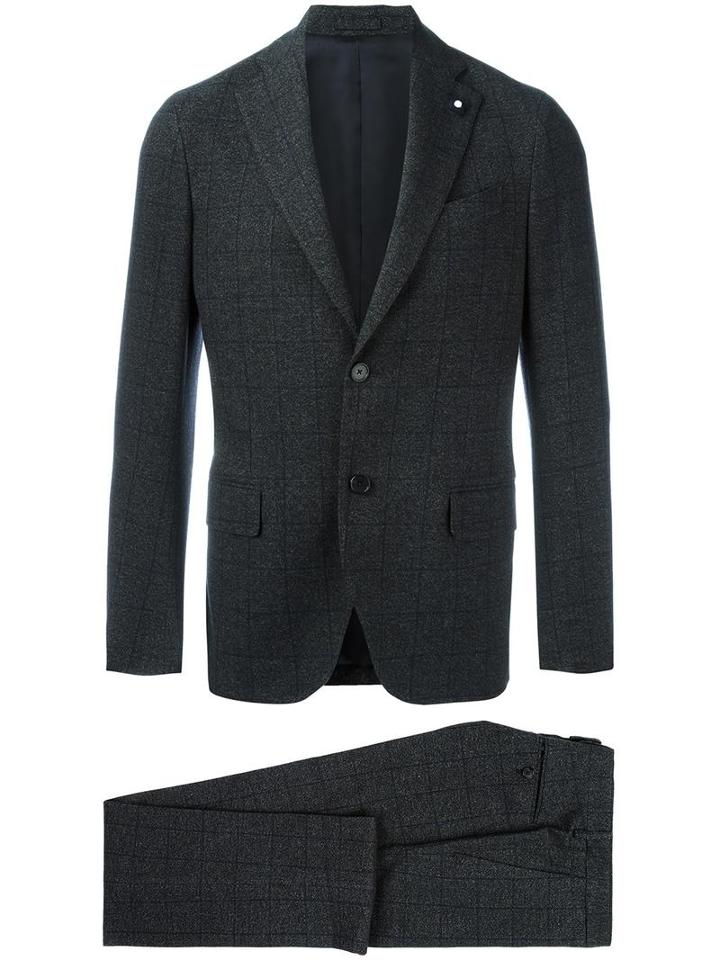 Lardini Two-piece Suit, Men's, Size: 50, Black, Wool/cotton/viscose/cotton