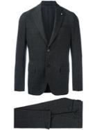 Lardini Two-piece Suit, Men's, Size: 50, Black, Wool/cotton/viscose/cotton