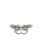 Gucci Crystal-embellished Butterlfy Double Finger Ring - Metallic