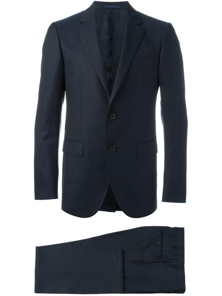 Lanvin Pinstripe Two-piece Suit, Men's, Size: 52, Blue, Viscose/wool