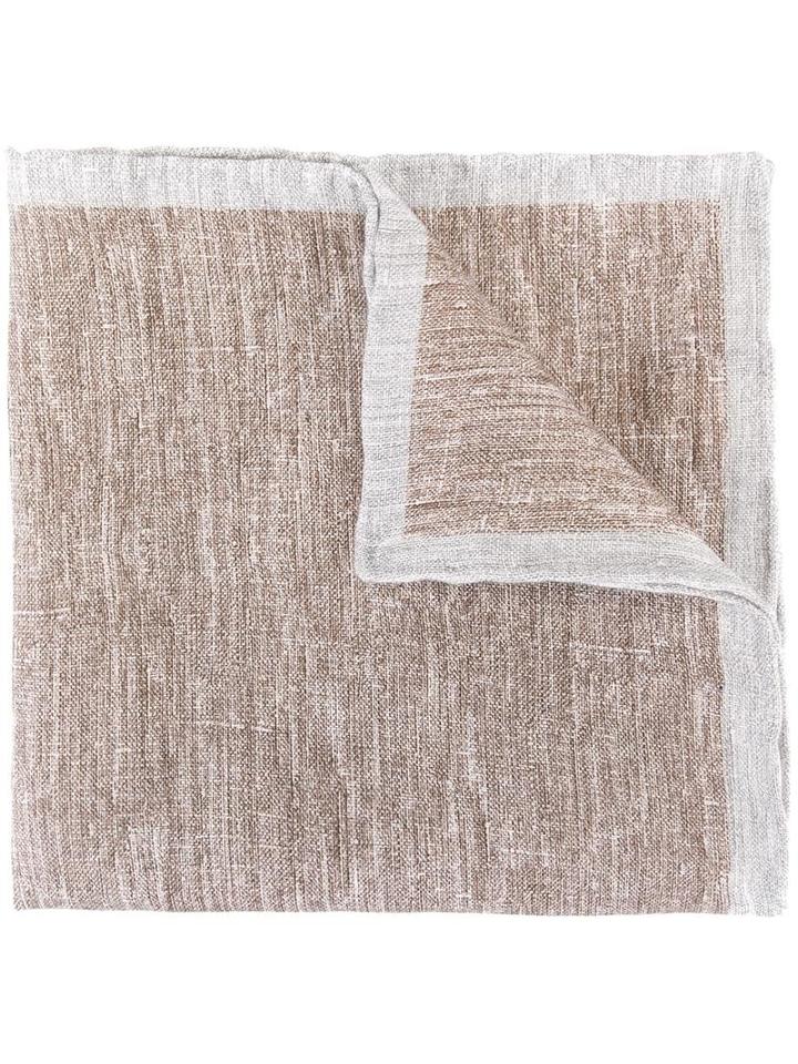 Eleventy Classic Pocket Square, Men's, Nude/neutrals, Linen/flax