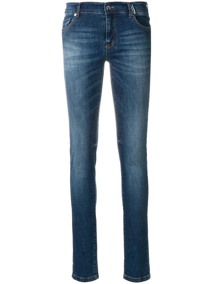 Versace Jeans Faded Stretch Skinny Jeans - Blue