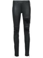 Thomas Wylde Distressed Leather Trousers - Black