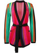Balmain Striped Knitted Jacket, Women's, Size: 38, Black, Polyamide/viscose