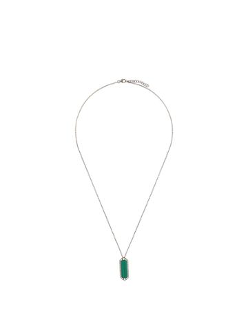 Joëlle Jewellery Malachite Diamond Set Necklace - Metallic