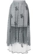 Stella Mccartney Embellished Lace High-low Skirt - Grey