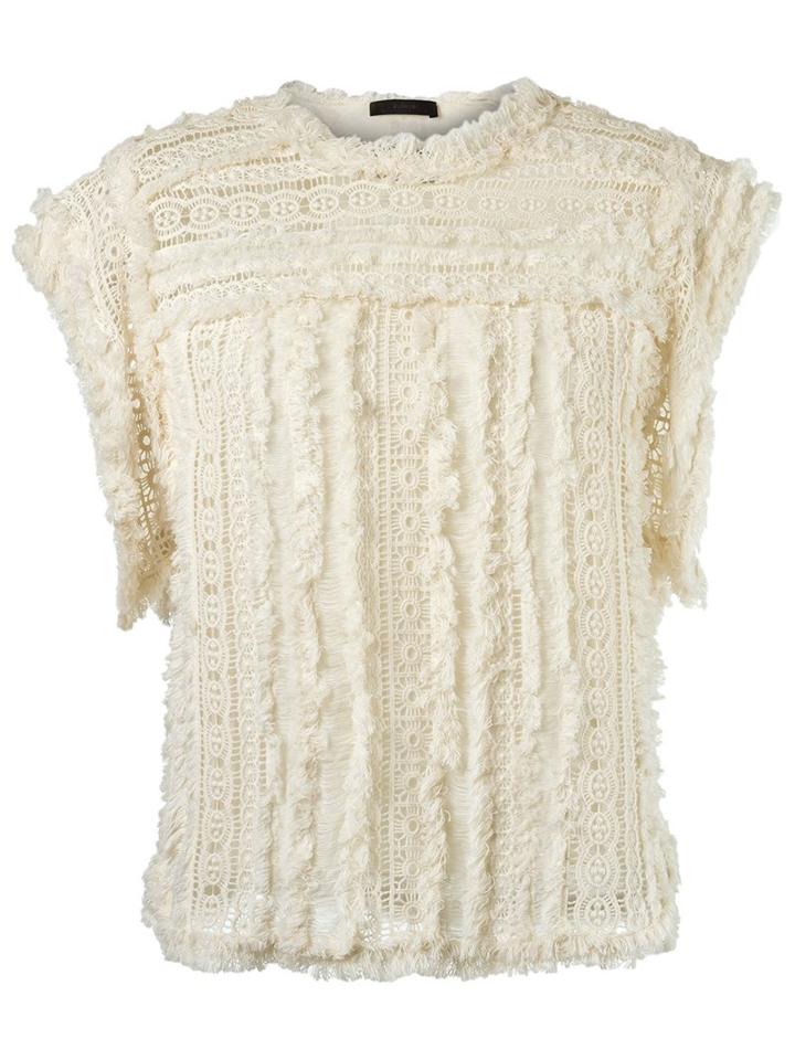Talie Nk Guipure Top, Women's, Size: 38, White, Polyester