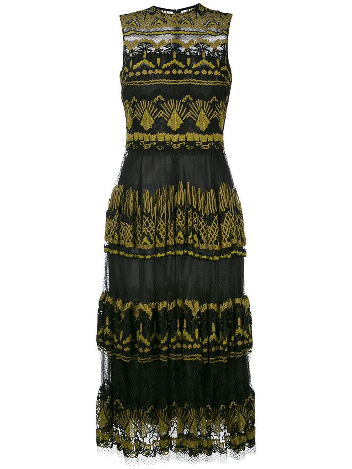 Valentino - Paradise Borders Veletta Dress - Women - Silk/cotton/polyamide/spandex/elastane - 40, Black, Silk/cotton/polyamide/spandex/elastane