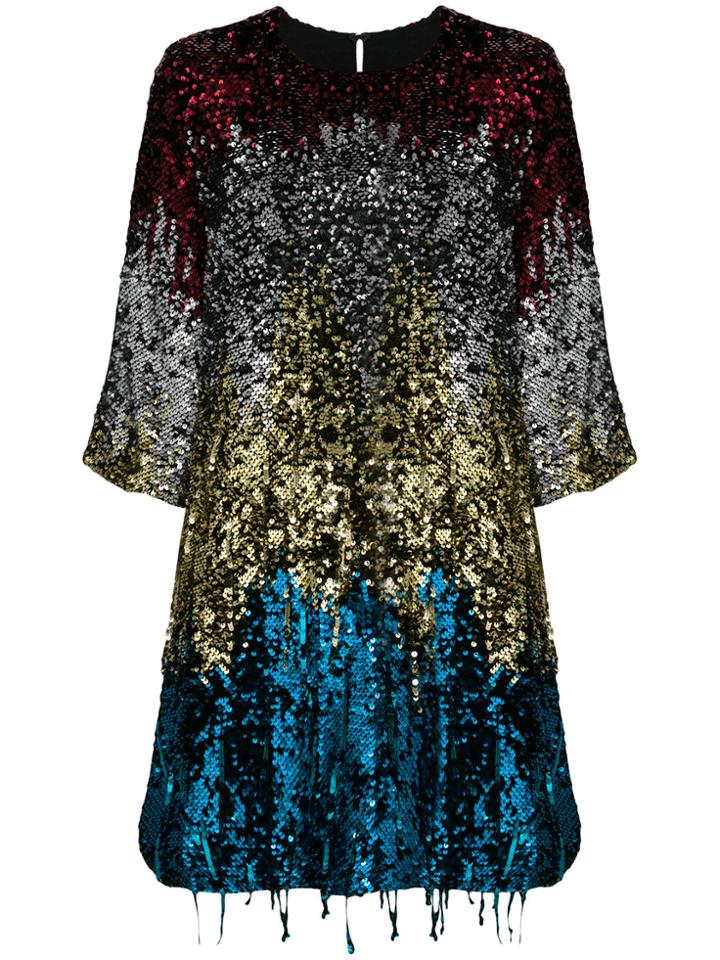 Amen Sequin Tassel Shift Dress - Multicolour