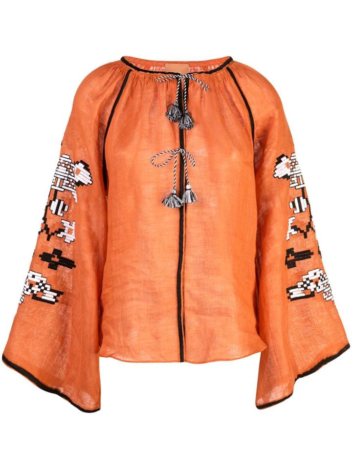 March 11 Tassel Embellished Blouse - Orange