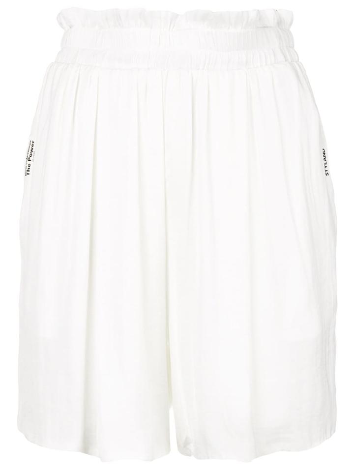 Styland High Waisted Shorts - White