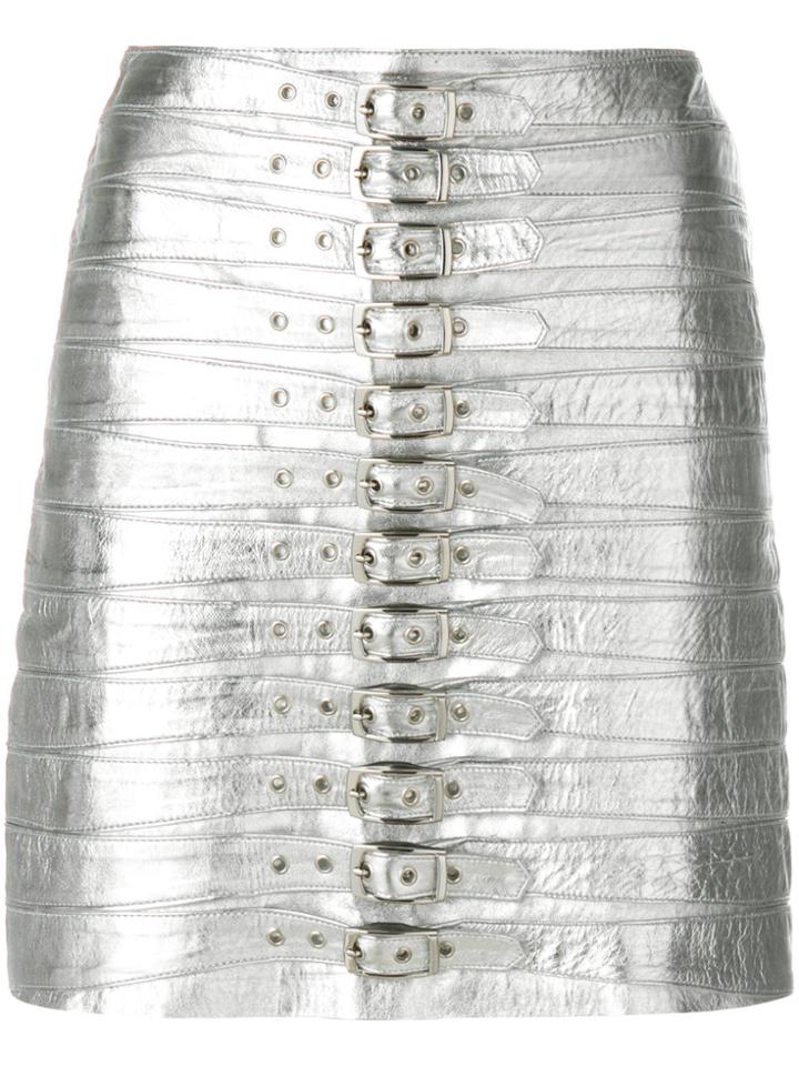 Manokhi Multi Buckle Skirt - Metallic