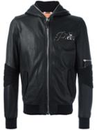 Philipp Plein Hooded Bomber Jacket, Men's, Size: Medium, Black, Sheep Skin/shearling/goat Skin/viscose/cotton