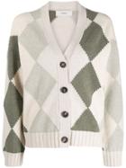 Pringle Of Scotland Graphic Argyle Cropped Cardigan - Neutrals