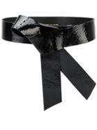 Dries Van Noten Asymmetric Bow Wrap Belt, Women's, Size: 95, Black, Leather