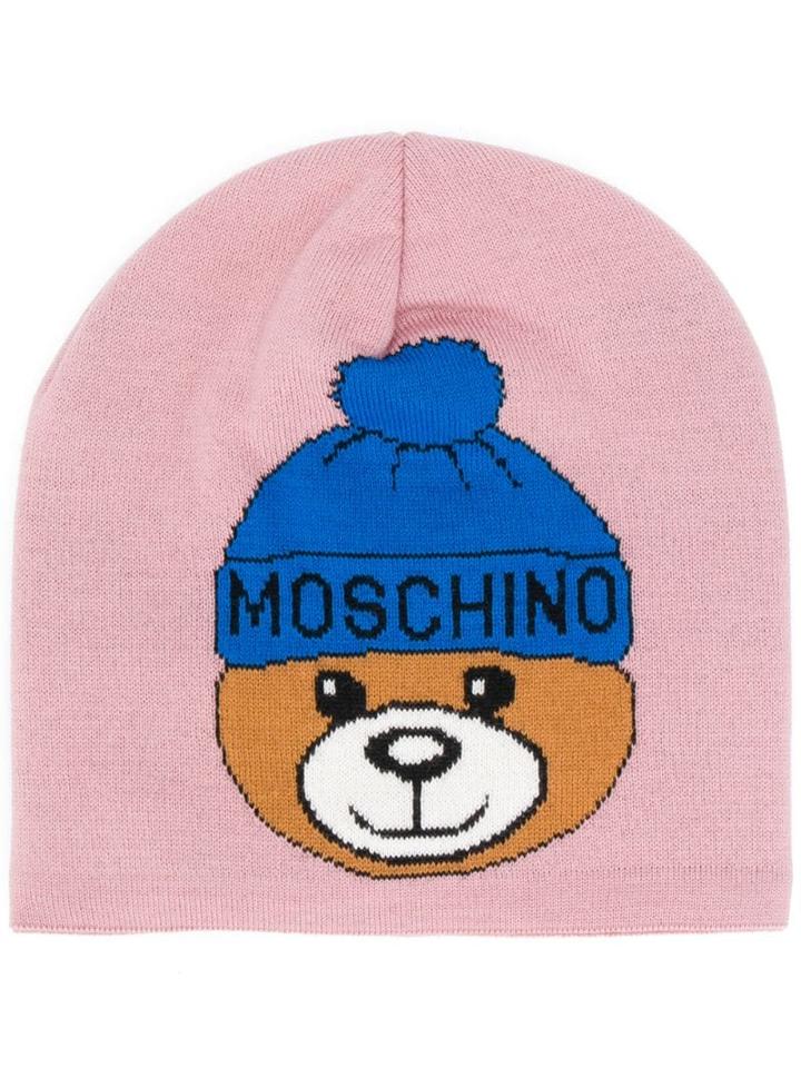 Moschino Teddy Motif Beanie - Pink