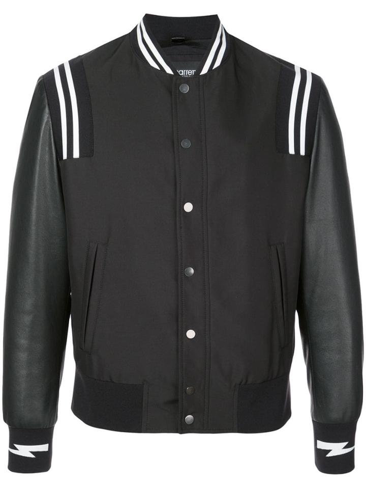 Neil Barrett Stripe Detail Bombe Jacket - Black